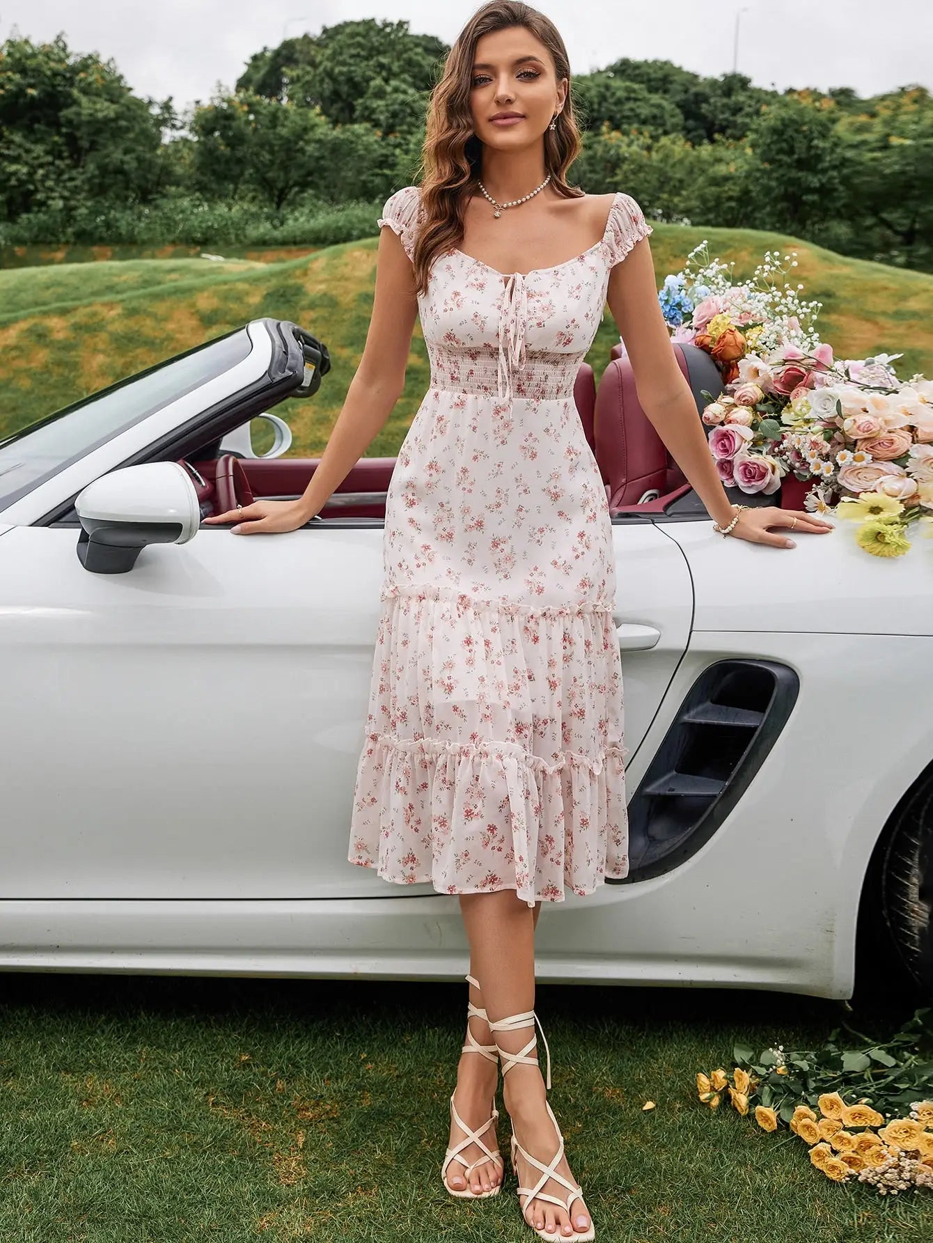 Robe Fleurie Chic pour Mariage