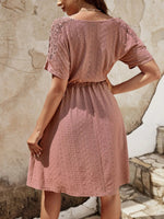 Robe Bohème Chic Dentelle Rose - Vignette | Evasion Bohème