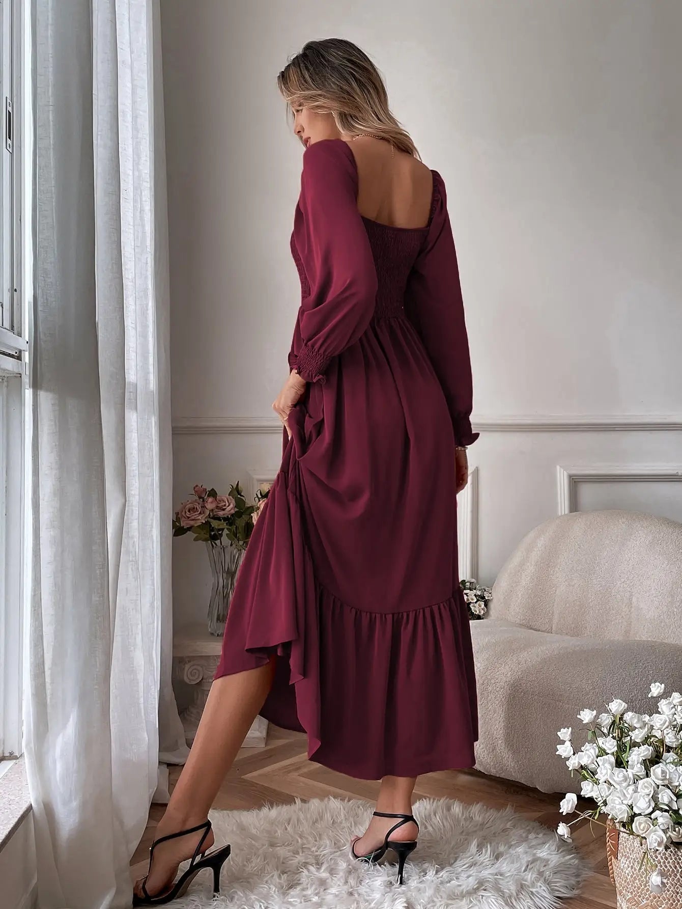 Robe Longue Bohème Bordeaux | Evasion Bohème