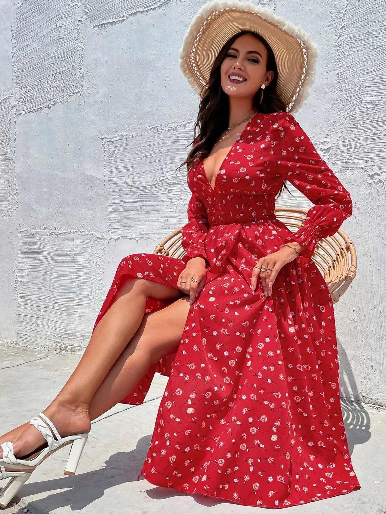 Robe Longue Boheme Rouge Evasion Boheme