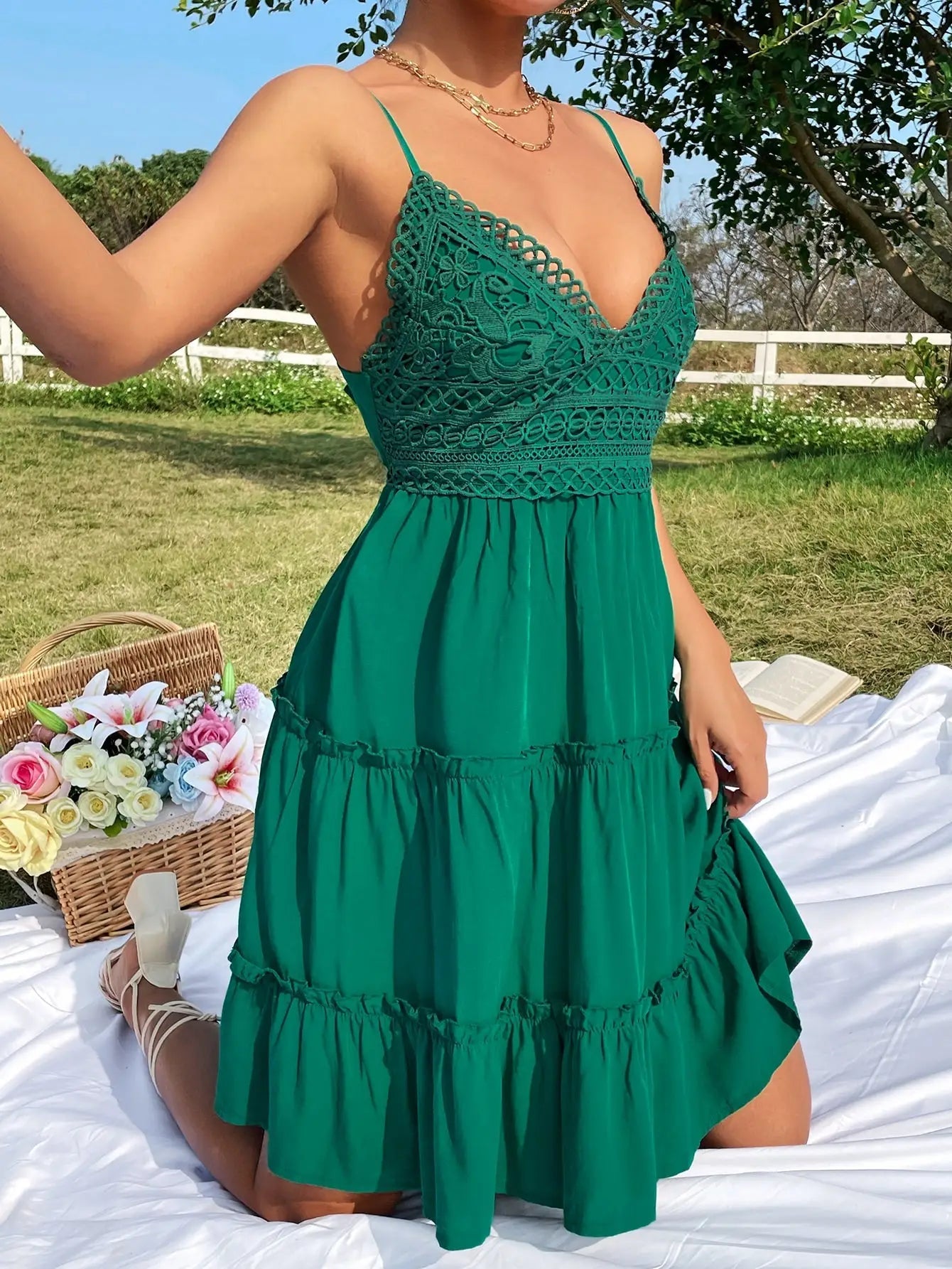 Robe Vert Émeraude Bohème | Evasion Bohème